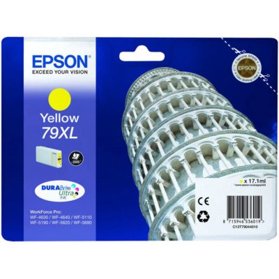Epson Tower of Pisa 79XL DURABrite Ultra Ink, High Yield Ink Cartridge, Yellow Single Pack, C13T79044010